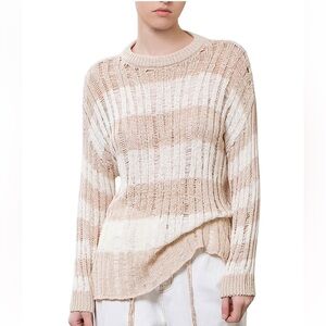 New without tags: Moon River Striped Distressed Sweater xs (from Bloomingdales)